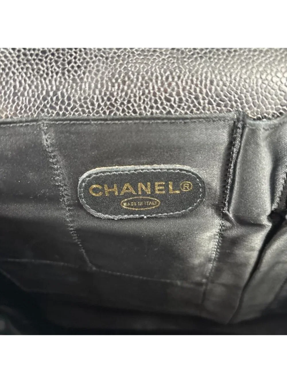 Chanel Bicolor Caviar Leather Business Briefcase Black